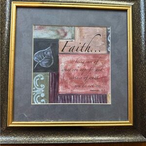 Inspirational Faith Art Print with Gold Frame